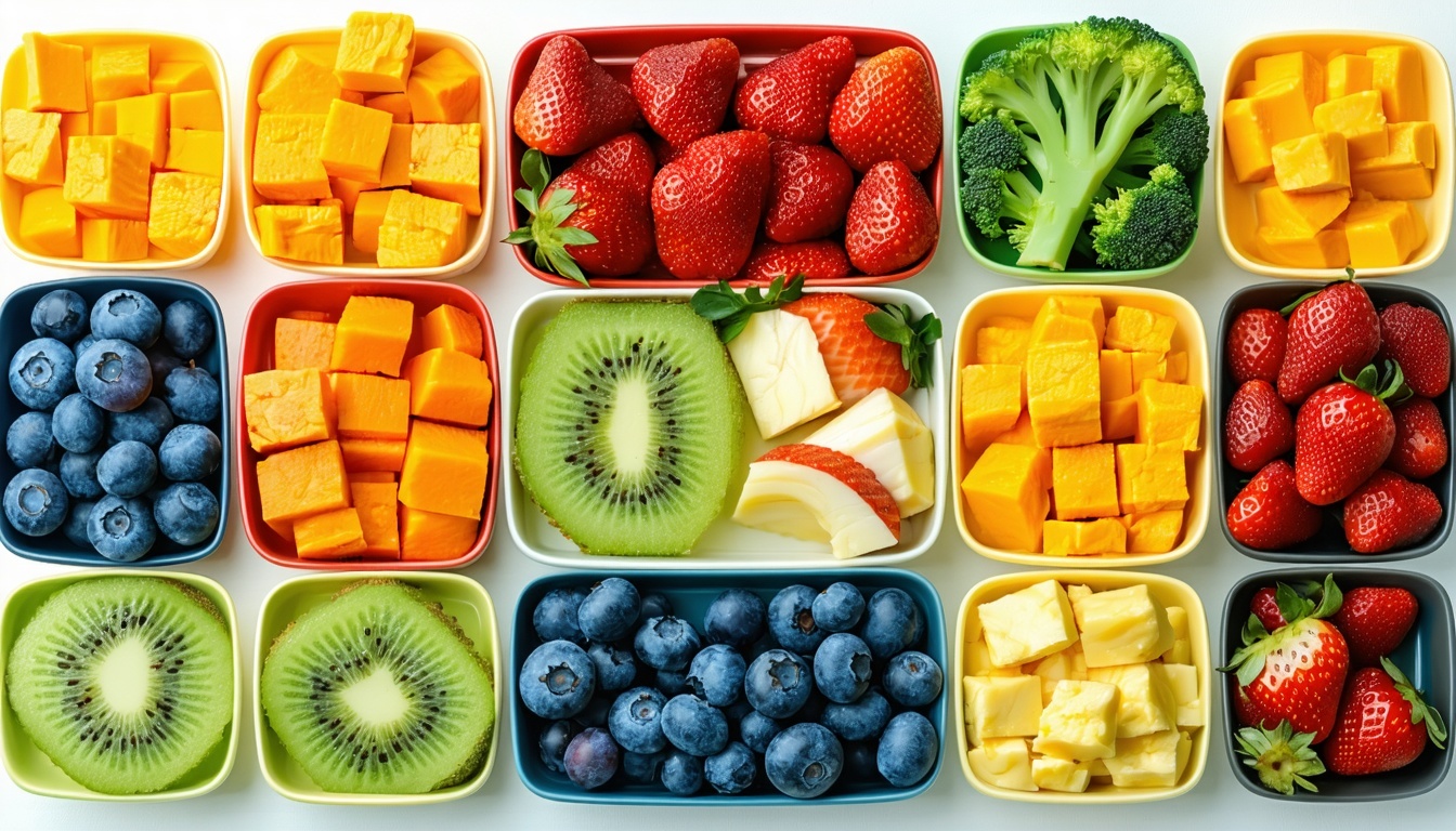 A colorful spread of clean, healthy foods